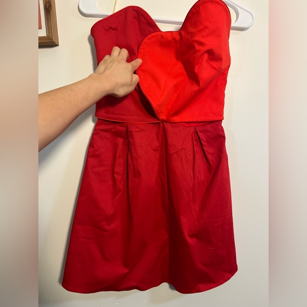 FARM Rio Strapless Sweetheart Rust-Red Mini Dress - Picture 5 of 7